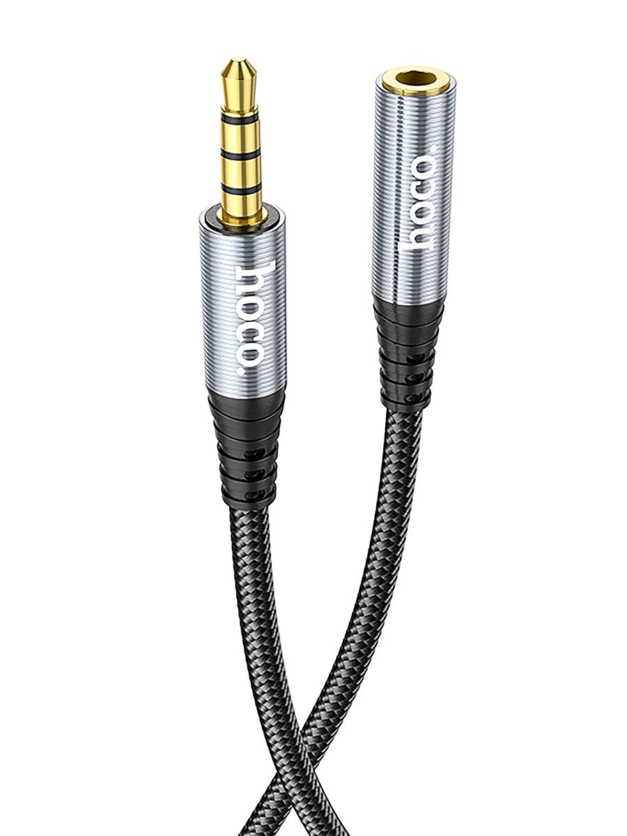 Аудио-удлинительHocoUPA20AUXJack(3,5ммпапа+3,5мммама),1метр,черный