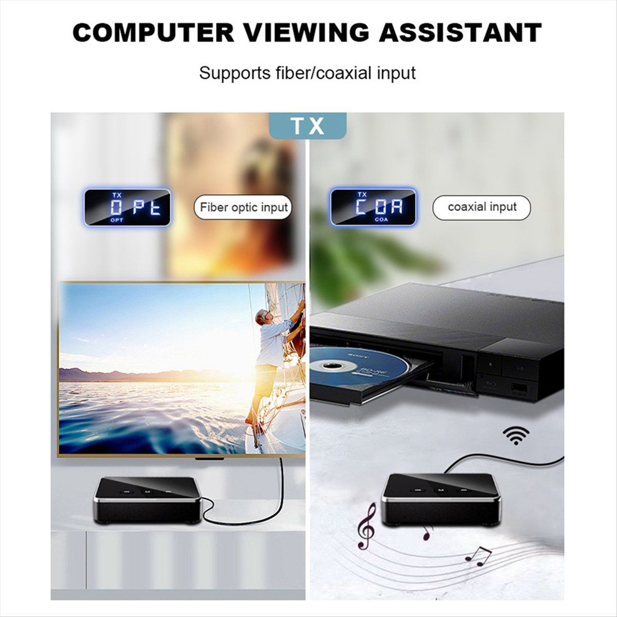 BluetoothRCA-ресивер5.3AptXHD3.5mmJackAuxбеспроводнойадаптер