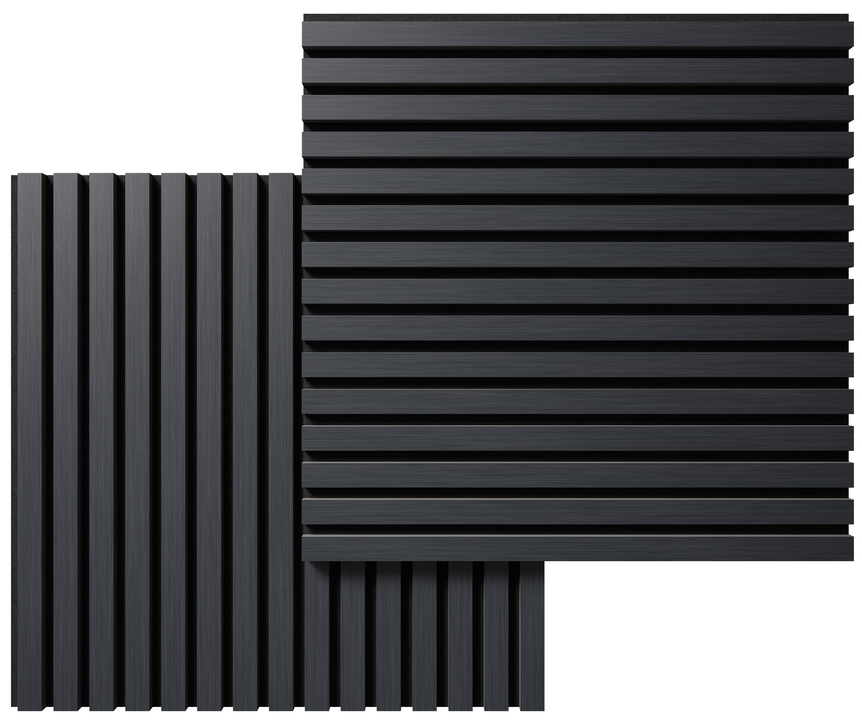 Акустическаяпанель,черныйвойлок,600х600х21мм,рейкиМДФ,шпондубантрациттемно-серый,Монако.Cosca