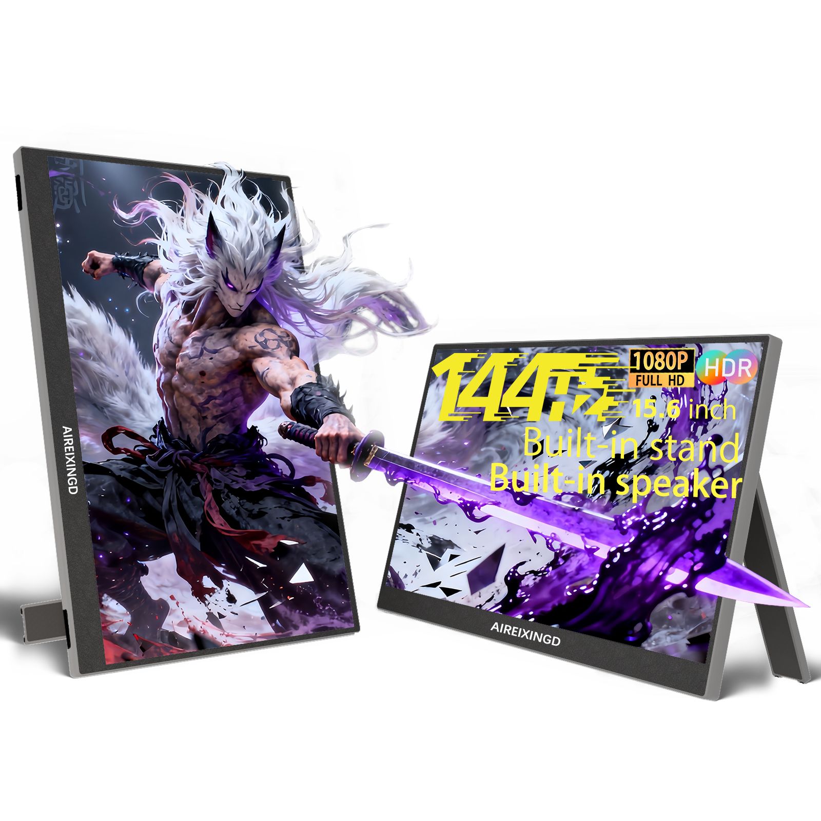 AIREIXINGD15.6"Монитор,IPS,1920x1080,144Гц,черныйматовый,черно-серый