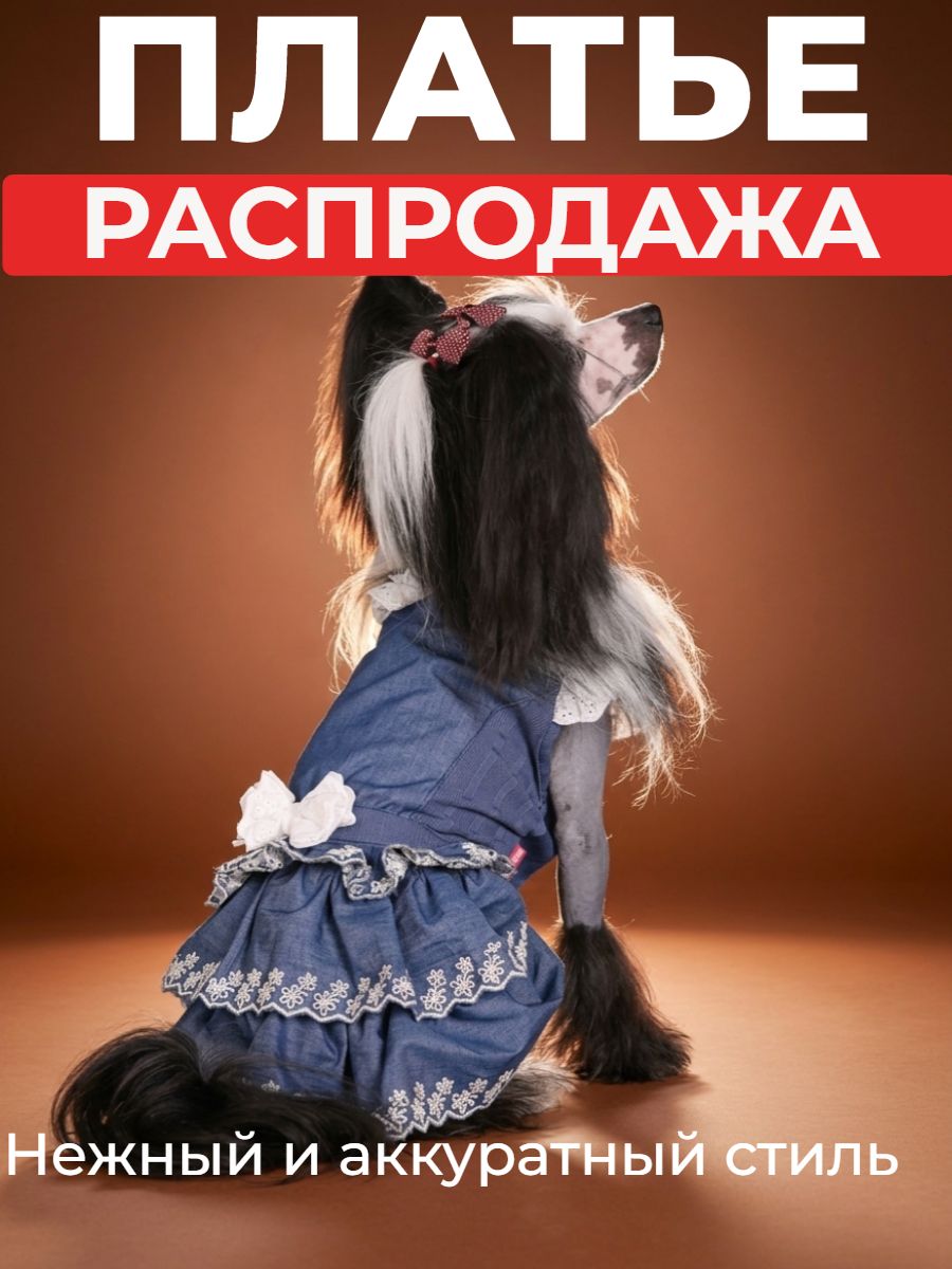 ПлатьеForMyDogsджинсовоесинее493SS