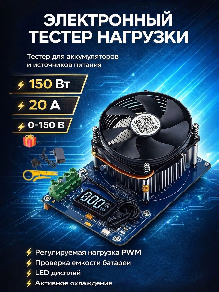тестердлябатареек,Электронныйтестернагрузки150Вт,В,20А,резистор-регулируемыймодульемкостибатареипостоянноготока,интеллектуальный,измерительнапряжения,Диапазонизмерений:0-150В