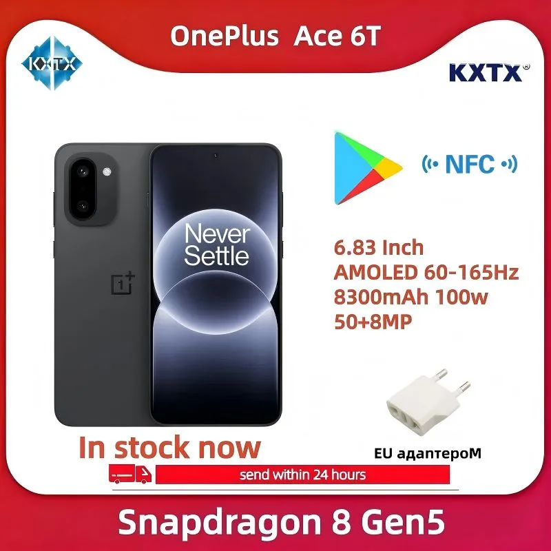 OnePlus Смартфон oneplus ace 6t CN 12/256 ГБ, Nano-SIM, черный матовый