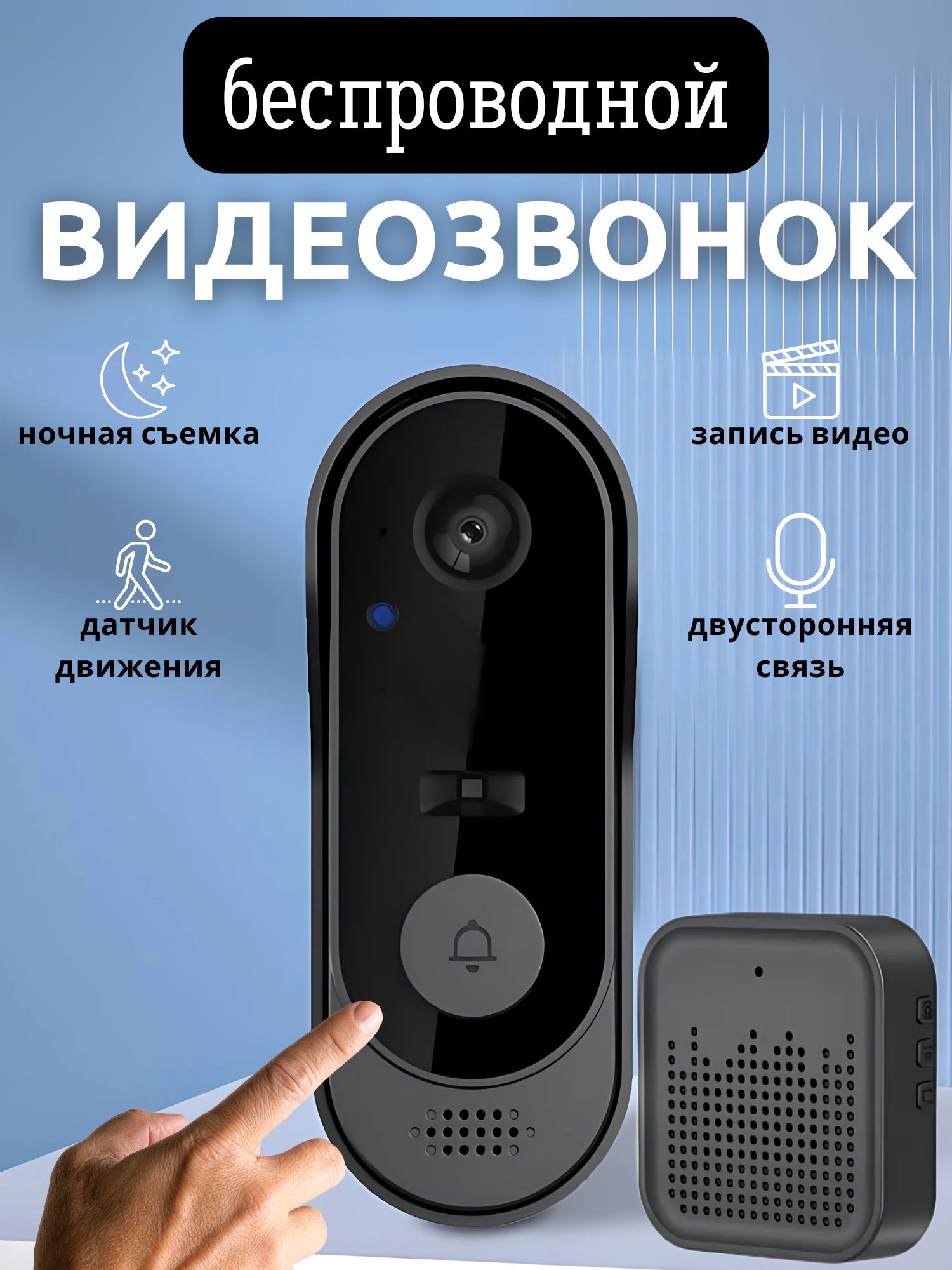 Market1Wi-FiВидеоглазок,черныйматовый