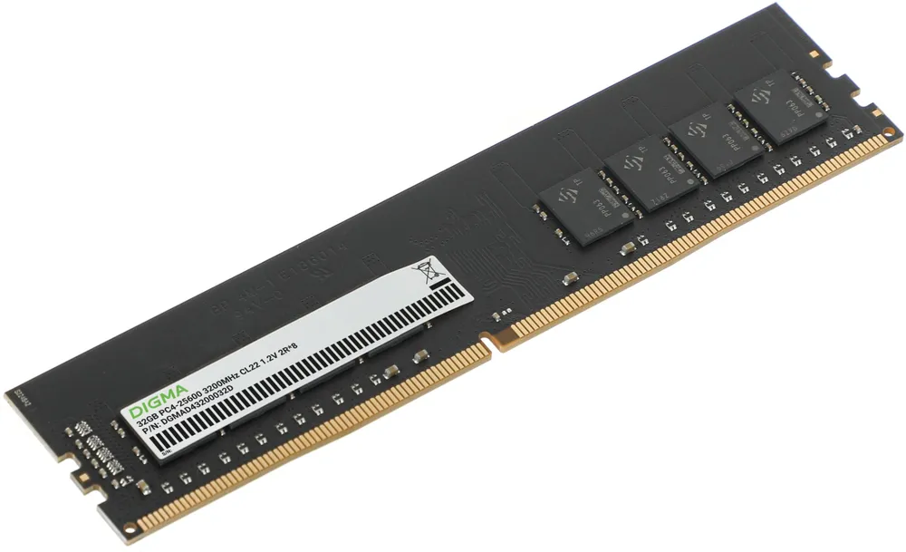 Digma Оперативная память DDR4 - 1x 32ГБ 3200МГц, DIMM DDR4, 3200 МГц, 1 x 32 ГБ (DGMAD43200032D)