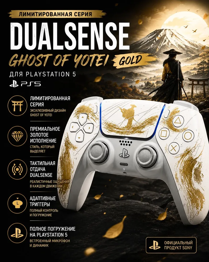 Геймпад Sony DualSense Ghost of Yotei Gold Limited Edition (PS5)