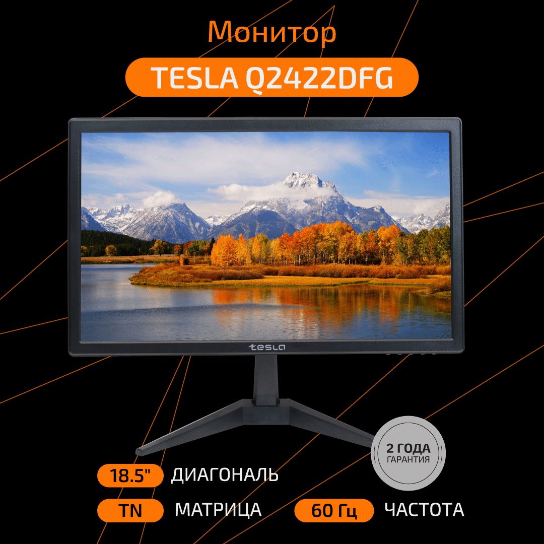 TESLA18.5"МониторQ2422DFG,TN,1366x768HD,60Гц,черный