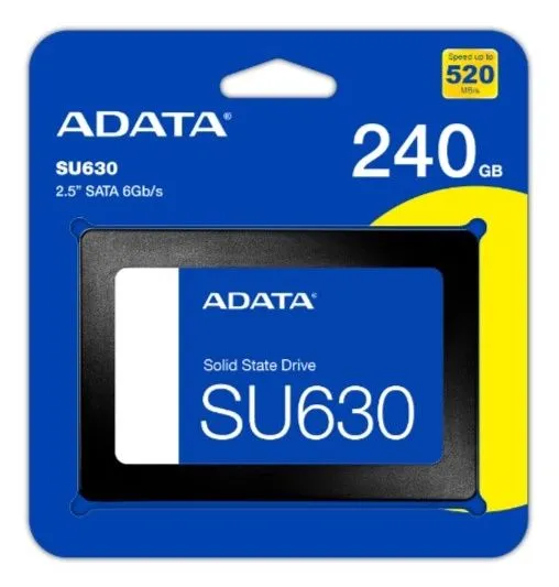 ADATA 240 ГБ Внутренний SSD-диск Ultimate SU630 2.5" SATA3, 2.5", SATA III 6 Гбит/с (ASU630SS-240GQ-R)