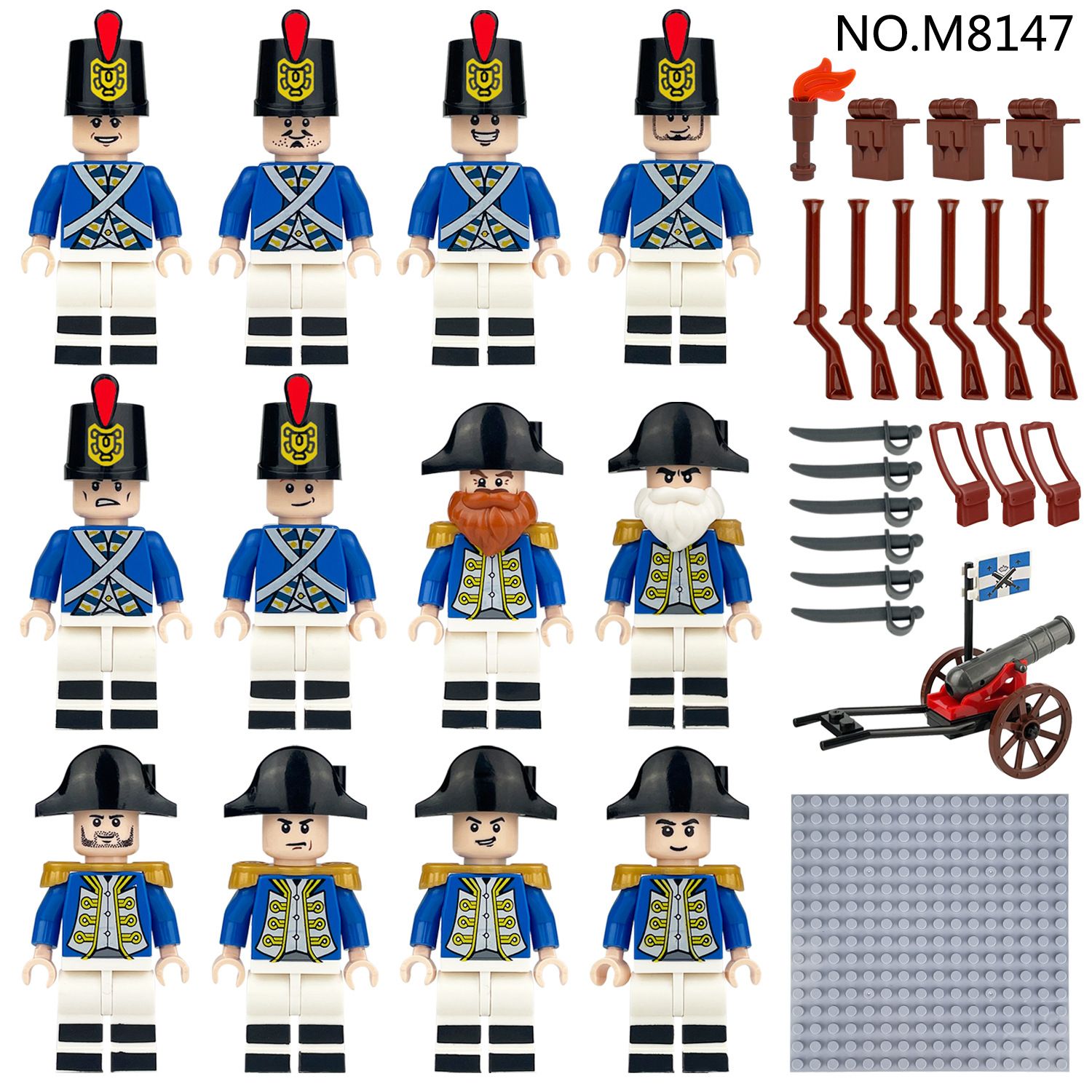 M8147СовместимсLeG0,минифигурамиизстроительныхблоковКоролевскоговоенно-морскогофлотаЕвропы,минифигурамиизстроительныхблоковсолдат,12штук